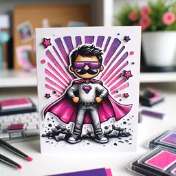 Mustache Super Hero Stamp