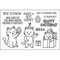 Birthday Cat Clear Stamp Set