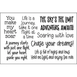 Heart Hot Air Balloon Phrases Clear Stamp Set 8 Stamps