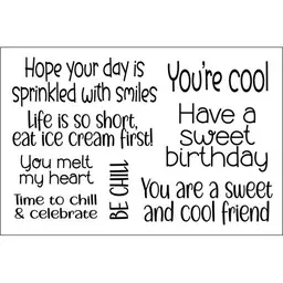 Ice Cream Sayings Clear Stamps Set of 8